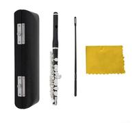 Bois d'hévéa pour Piccolo en Do Tuning Système de clé à trou fermé Composants plaqués argent avec étui de protection rigide et outils d'entretien