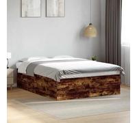Bois d'ingénierie avec rangements compartiments 140x200 cm Gris | Cadre de lit sans matelas sonoma gris 140x200 cm avec rangement bois ingénierie robuste