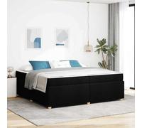 Bois d'ingénierie Design Moderne Cadre lit avec Matelas Noir 200 x 200 cm | Cadre de lit avec matelas Noir 200 x 200 cm tissu, Lit empereur avec sommier à lattes, Ensemble literie moderne avec ressorts