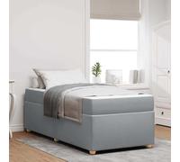 Bois d'ingénierie Design Moderne Cadre lit Gris Clair 80 x 200 cm | Cadre de lit avec matelas Gris clair 80 x 200 cm tissu, Lit une place en tissu bois ingénierie, sommier à lattes inclus,
