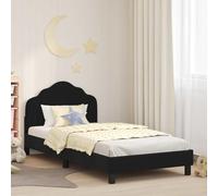 Bois d'ingénierie Design Moderne Minimaliste 80 x 200 cm Noir | Cadre de lit enfants avec tête de Noir 80x200 cm lit bébé bois durable rangement matelas 80x200 design moderne chambre enfant