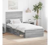 Bois d'ingénierie et pin Massif Design Moderne Tête de lit Gris 75 x 190 cm