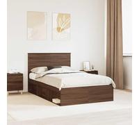 Bois d'ingénierie et pin Massif Moderne Minimaliste 120 x 190 cm Marron