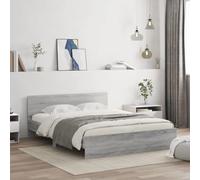 Bois d'ingénierie LED RVB Chambre à Coucher Moderne Somona Grey 160x200 cm | Cadre de lit avec LED RGB somona gris 160x200 cm sans matelas bois ingénierie durable tête de lit soutien