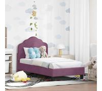 Bois d'ingénierie Moderne Design Chambre Pourpre 70 x 140 cm | Cadre de lit pour tout-petit avec tête de lit Violet, sommier à lattes inclus, velours moderne design bas avec rangement
