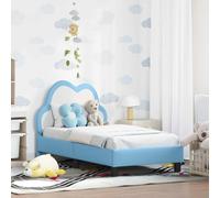 Bois d'ingénierie Moderne Minimaliste Bleu 70 x 140 cm | Cadre de lit pour tout-petit avec tête de Bleu 70 x 140 cm Lit enfant bois moderne avec rangement matelas 70x140