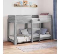 Bois d'ingénierie Robuste Design Moderne Deux Lits séparés Gris 75 x 190 cm
