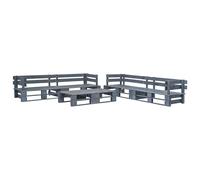 Bois Ensemble de Canapés de Jardin Palette 6 pcs Blanc Banc Salon Patio vidaXL