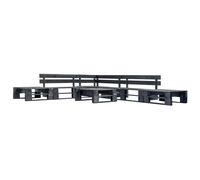 Canapés de jardin palette 6 pcs noir bois