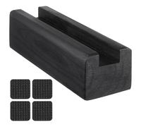 Bois Foncé Socle de Miroir sur Pied, Antidérapant Support Fixe | Base de Miroir Sol, 4 Patins Adhésifs, Rainure 3,5cm et Bloc Lourd pour Galerie