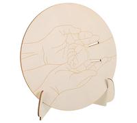 Bois Gravée avec Support Plaque Ronde pour Bracelet de Naissance | 1 Set, Base Incluse, Objet à Poser pour Souvenir D’hôpital, Annonce et Présentation