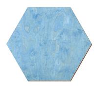 Bois hexagonal bleu clair laqué des deux côtés 3 à 50 cm en contreplaqué de bouleau de 3 mm disponible individuellement ou en lot, dimensions : 15 cm, lot de 25 pièces