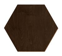 Bois hexagonal en noyer laqué des deux côtés - 3 à 50 cm - En contreplaqué de bouleau de 3 mm - Disponible individuellement ou en kit - Dimensions : 12 cm - Lot de 25 pièces