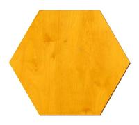 Bois hexagonal jaune citron laqué des deux côtés 3 à 50 cm en contreplaqué de bouleau de 3 mm disponible individuellement ou en lot, dimensions : 15 cm, lot de 50 pièces