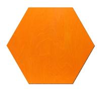 Bois hexagonal orange laqué des deux côtés 3 à 50 cm en contreplaqué de bouleau de 3 mm disponible individuellement ou en lot, dimensions : 10 cm, lot de 100 pièces