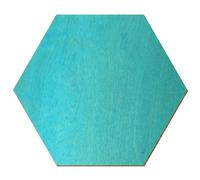 Bois hexagonal turquoise laqué des deux côtés 3 à 50 cm en contreplaqué de bouleau de 3 mm disponible individuellement ou en lot, dimensions : 12 cm, lot de 25 pièces