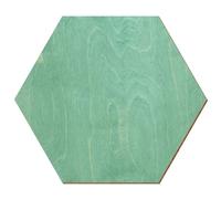 Bois hexagonal vert menthe laqué des deux côtés 3 à 50 cm en contreplaqué de bouleau de 3 mm disponible individuellement ou en lot, dimensions : 15 cm, lot de 100 pièces