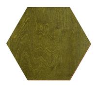 Bois hexagonal vert olive laqué des deux côtés 3 à 50 cm en contreplaqué de bouleau de 3 mm disponible individuellement ou en lot, dimensions : 15 cm, lot de 50 pièces