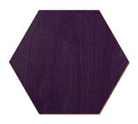 Bois hexagonal violet laqué des deux côtés - 3 à 50 cm - En contreplaqué de bouleau de 3 mm - Disponible individuellement ou en kit - Dimensions : 15 cm - Lot de 25 pièces
