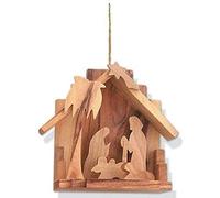 Bois Imports en Bois d'olivier Crèche de Noël Ornement