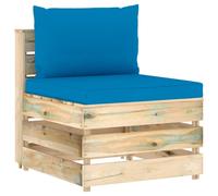 Middenbank sectioneel met kussens groen geÃ¯mpregneerd hout3074511