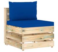 Bois Imprégné de Gris Canapé d'Angle Sectionnel et Coussins Patio vidaXL