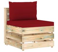 Bois Imprégné de Gris Canapé d'Angle Sectionnel et Coussins Patio vidaXL