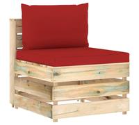 Bois Imprégné de Gris Canapé d'Angle Sectionnel et Coussins Patio vidaXL