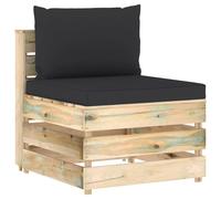 Middenbank sectioneel met kussens groen geÃ¯mpregneerd hout3074514