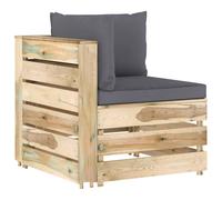 Vidaxl Canapé Central Sectionnel Avec Coussins Bois Imprégné De Vert