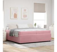 Bois ingénierie Lattes Modernes Minimaliste Rose 200 x 200 cm | Cadre de lit avec matelas Rose 200 x 200 cm tissu literie complète lit empereur confortable sommier bois moderne chambre