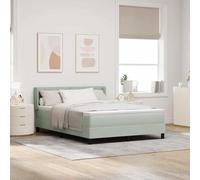 Bois ingénieur pin massif Box Spring minimaliste Gris clair 190x140 cm