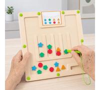 Bois Jouet Labyrinthe | 15 cartes recto-verso,Structure en bois,Jeu de mémoire en couleur,pour les personnes avec démence et Alzheimer