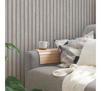 Bois Lattes Papier Peint Vinyle en Rayure Panneau Gris Clair 39109-5 AS Creation