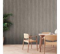 Bois Lattes Papier Peint Vinyle en Rayure Panneau Gris Noir 39109-2 AS Creation