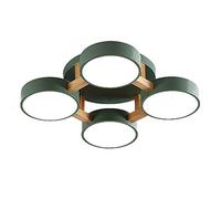 Bois LED 4-Lights SPOUTNIK Chandelier avec Une Nuance en Acrylique Blanche Moderne Dimmable Plafond Light Ayémorrat pour la Chambre à Coucher Blanc. 50x50x13cm