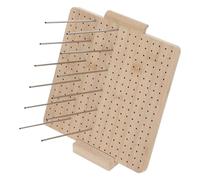 Bois Marron Planche de Blocage au Crochet avec 15 Pins | Grille Précise, Format 23,5x23,5x1,5cm, Portable, pour Motifs et Dentelle