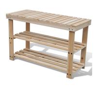 vidaXL Étagère à chaussures 2 en 1 et dessus banc Bois de sapin massif 241067