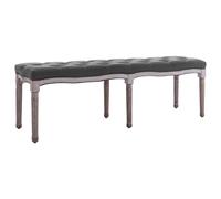 Vidaxl Banc Lin Bois Solide 150x40x48 Cm Gris Foncé Marron