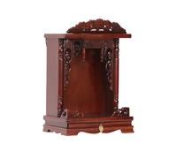 Bois massif Bouddha Shelf, Wall Mounted & Tabletop Altar Cabinet Prayer Table pour Pooja à la maison et brûleur d'incense(Chestnut Red-B,32.7in)