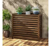 Bois Massif Cache Climatiseur Extérieur Cadre Marron Radiateurs Écran Solaire Résistant À La Pluie Présentoir Pour Plantes Couverture De(M)