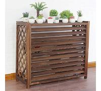 Bois Massif Cache Climatiseur Extérieur,Support De Fleurs À Persiennes,Cache Pompe À Chaleur,Étagère De Support De Fleur En Bois Massif,Grille Pour Pompe À Chaleur Cachée Et Poubelle,Clôtures D'écran