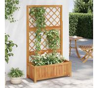 Vidaxl Lit Surélevé Avec Treillis 85x38x150 Cm Bois Massif D'acacia