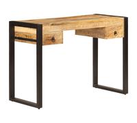 Bois Massif de Manguier Bureau avec 2 Tiroirs Table de Travail Meuble vidaXL