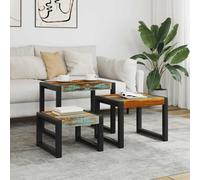 vidaXL Tables gigognes en bois de récupération massif – 3 pièces