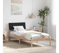 Bois Massif de pin Moderne avec tête de lit Plateforme 75 x 190 cm Marron