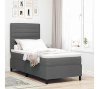 Bois Massif et Tissu Respirant boxspring Design Moderne 80 x 200 cm Gris
