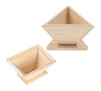 Bois Moule à Zongzi Khaki, 2 Pièces Triangle, et Quatre Angles | Riz Gluant Traditionnel Chinois, Base Stable, Usage la Cuisine, Présentation Artistique, Outil Pratique