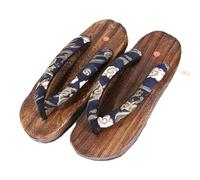 Bois Pantoufles Traditionnelles Japonaises, Sandales Traditionnelles japonaises pour Hommes Sabots Chaussures Kimono antidérapants Sabots Tongs (Size:EU 42,Color:Doré)