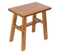 Bois Petit Tabouret Bass, Multi-usages Enfants en bambou Banc Rond Tabouret en bambou pour la Douche pour les Enfants Salon Salon Tabourets à Pas de Tabourets avec Coins Arrondis 4 (Tabouret